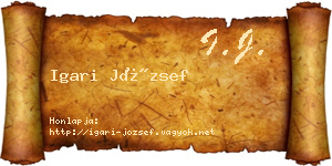 Igari József névjegykártya